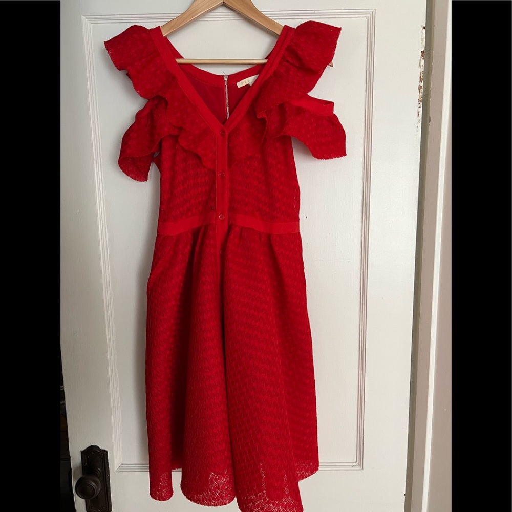 Maje Ruffle Lace Dress - Picture 3 of 4